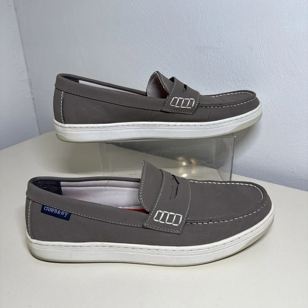 Clarks Collection  Crown & Ivy Mens Shoes Loafers Gray Comfort Sz 11.5 M